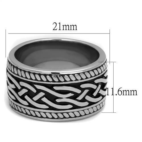 Jewellery Kingdom Mens Wedding Pinky Signet Thumb Band 11mm Stainless Steel Ring (Black) - Engagement Rings - British D'sire