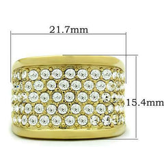 Jewellery Kingdom Pave Comfort 18kt Steel Cubic Zirconia Band Super Sparkling Classy Ladies Gold Ring - Jewelry Rings - British D'sire