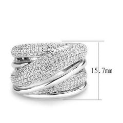 Jewellery Kingdom Pave Rhodium Cubic Zirconia Sparkling Ladies Wide Band Ring (Silver) - Jewelry Rings - British D'sire