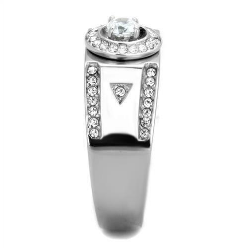 Jewellery Kingdom Pinky Signet Cubic Zirconia Stainless Steel Quality Silver Classy Mens Ring - Jewelry Rings - British D'sire