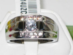 Jewellery Kingdom Pinky Signet Stainless Steel Silver Realistic Mens Cubic Zirconia Ring - Jewelry Rings - British D'sire