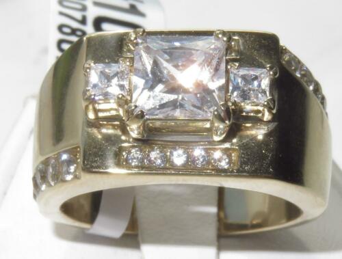 Jewellery Kingdom Princess Cut Square Pinky Steel Classy Mens Signet Ring (Gold) - Rings - British D'sire