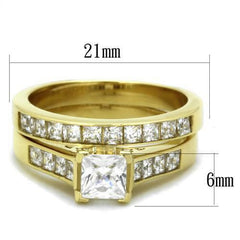 Jewellery Kingdom Princess Set Engagement Wedding Ladies Gold Ring Set Band - Jewelry Rings - British D'sire