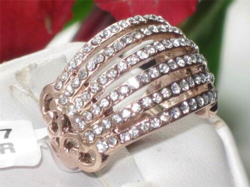 Jewellery Kingdom Rose Gold Dome Ladies Cubic Zirconia Comfort Steel Cocktail Ring - Jewelry Rings - British D'sire