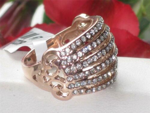 Jewellery Kingdom Rose Gold Dome Ladies Cubic Zirconia Comfort Steel Cocktail Ring - Jewelry Rings - British D'sire