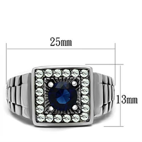 Jewellery Kingdom Sapphire Simulated Diamonds Pinky Mens Signet Ring (Blue) - Jewelry Rings - British D'sire