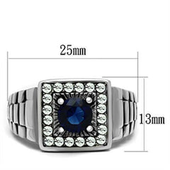 Jewellery Kingdom Sapphire Simulated Diamonds Pinky Mens Signet Ring (Blue) - Jewelry Rings - British D'sire