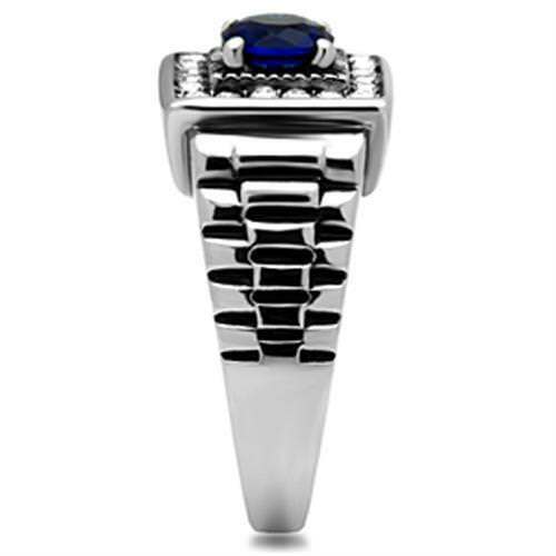 Jewellery Kingdom Sapphire Simulated Diamonds Pinky Mens Signet Ring (Blue) - Jewelry Rings - British D'sire