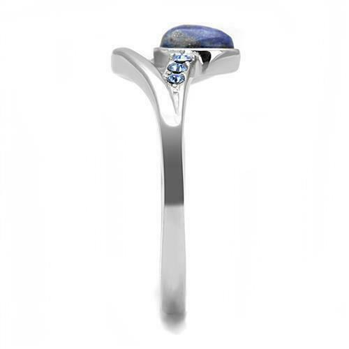 Jewellery Kingdom Sapphire Stainless Steel Semi Precious Gemstone Ladies Montana Ring (Blue) - Rings - British D'sire