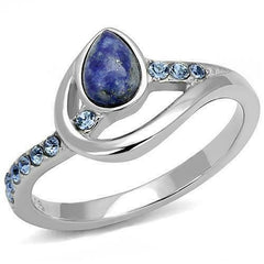 Jewellery Kingdom Sapphire Stainless Steel Semi Precious Gemstone Ladies Montana Ring (Blue) - Rings - British D'sire