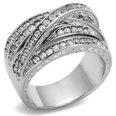 Jewellery Kingdom Silver Stainless Steel Pave Channel Set Chunky Ladies Cubic Zirconia Band Ring - Jewelry Rings - British D'sire