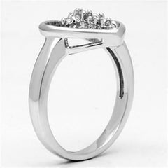 Jewellery Kingdom Simulated Diamonds Flat Ladies Elegant Pretty Hear Cross Ring - Jewelry Rings - British D'sire