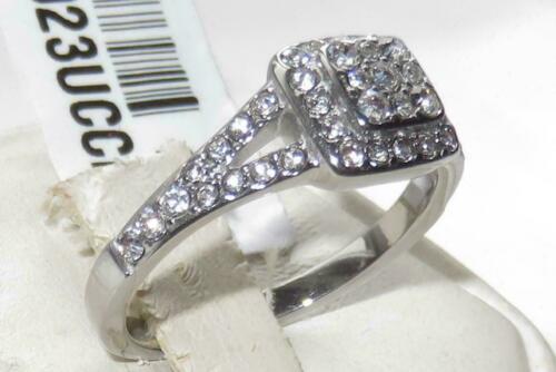 Jewellery Kingdom Simulated Diamonds Pave Cluster Pretty Ladies Ring (Silver) - Jewelry Rings - British D'sire