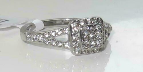 Jewellery Kingdom Simulated Diamonds Pave Cluster Pretty Ladies Ring (Silver) - Jewelry Rings - British D'sire