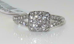 Jewellery Kingdom Simulated Diamonds Pave Cluster Pretty Ladies Ring (Silver) - Jewelry Rings - British D'sire