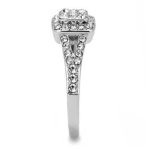 Jewellery Kingdom Simulated Diamonds Pave Cluster Pretty Ladies Ring (Silver) - Jewelry Rings - British D'sire