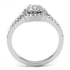 Jewellery Kingdom Simulated Diamonds Pave Cluster Pretty Ladies Ring (Silver) - Jewelry Rings - British D'sire