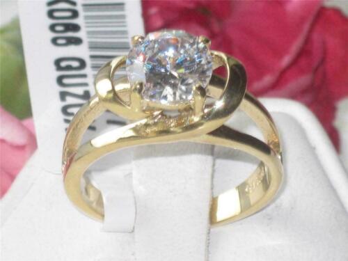 Jewellery Kingdom Solitaire 2 CT Swirl 18KT Steel Engagement Ladies Ring (Gold) - Jewelry Rings - British D'sire