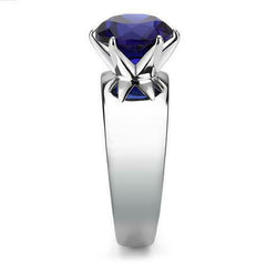 Jewellery Kingdom Solitaire 2CT Stainless Steel Ladies Sapphire Ring (Silver & Blue) - Jewelry Rings - British D'sire