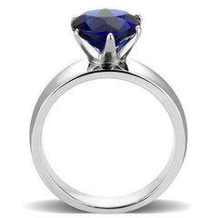 Jewellery Kingdom Solitaire 2CT Stainless Steel Ladies Sapphire Ring (Silver & Blue) - Jewelry Rings - British D'sire