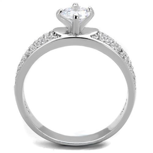 Jewellery Kingdom Solitaire Accents 1.25CT Pave Sterling Silver 925 Ladies Cubic Zirconia Ring (Silver) - Jewelry Rings - British D'sire