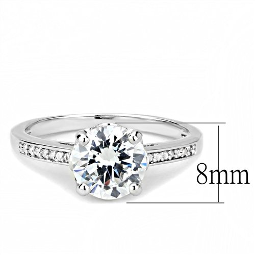 Jewellery Kingdom Solitaire Accents Cubic Zirconia Rhodium Engagement Ladies Sparkle Ring (Silver) - Jewelry Rings - British D'sire