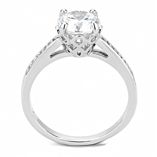 Jewellery Kingdom Solitaire Accents Cubic Zirconia Rhodium Engagement Ladies Sparkle Ring (Silver) - Jewelry Rings - British D'sire