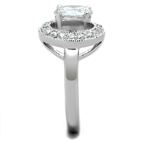 Jewellery Kingdom Solitaire Cubic Zirconia Pretty Silver Rhodium Clear Ladies Circle Ring - Jewelry Rings - British D'sire