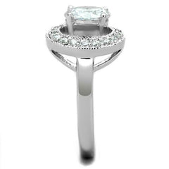 Jewellery Kingdom Solitaire Cubic Zirconia Pretty Silver Rhodium Clear Ladies Circle Ring - Jewelry Rings - British D'sire