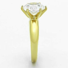 Jewellery Kingdom Solitaire Engagement Simulated Diamond Ladies Ring (Gold) - Jewelry Rings - British D'sire