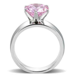 Jewellery Kingdom Solitaire Ladies Cubic Zirconia 2 Carat Stainless Steel Silver Ring (Pink) - Jewelry Rings - British D'sire