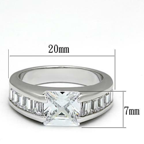 Jewellery Kingdom Square Princess Cut Baguette Cut Solitaire With Accents Ladies Sparkling Ring - Jewelry Rings - British D'sire