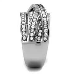 Jewellery Kingdom Stainless Steel Cubic Zirconia Ladies Band Ring (Silver) - Jewelry Rings - British D'sire