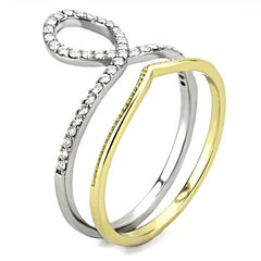 Jewellery Kingdom Stainless Steel Elegant Ladies Ring Set Bands (Gold & Silver) - Jewelry Rings - British D'sire