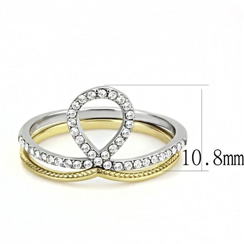 Jewellery Kingdom Stainless Steel Elegant Ladies Ring Set Bands (Gold & Silver) - Jewelry Rings - British D'sire