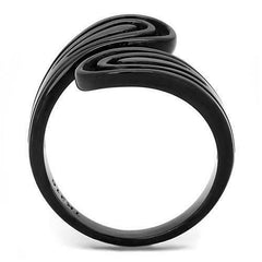 Jewellery Kingdom Stainless Steel IP Bonded Stamped 15mm Wide Ladies Band Ring (Black) - Rings - British D'sire