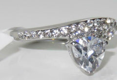 Jewellery Kingdom Stainless Steel Pave Cubic Zirconia Ladies Trillion Engagement Ring - Engagement Rings - British D'sire