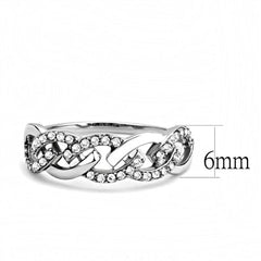 Jewellery Kingdom Stainless Steel Silver Pretty Elegant Ladies Cubic Zirconia Band Ring - Jewelry Rings - British D'sire