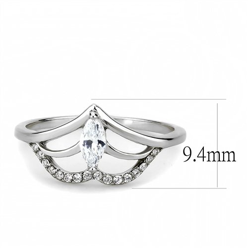 Jewellery Kingdom Stainless Steel Silver Pretty Elegant Sparkle Marquise 1.25 CT Ladies Cubic Zirconia Ring - Jewelry Rings - British D'sire