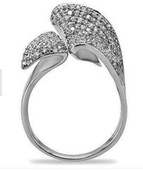 Jewellery Kingdom Sterling Micro Pave Pretty Elegant stamped Ladies Cubic Zirconia Ring (Silver) - Jewelry Rings - British D'sire