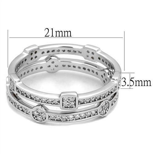 Jewellery Kingdom Sterling Silver Full Eternity Cubic Zirconia Wedding Ladies Stacking Bands Ring - Jewelry Rings - British D'sire