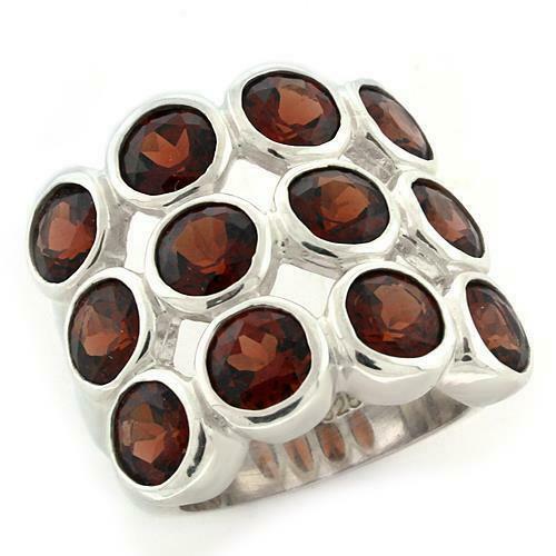 Jewellery Kingdom Sterling Silver Red Semi Precious Gemstone Ladies Garnet Ring - Jewelry Rings - British D'sire