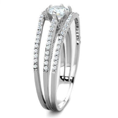 Jewellery Kingdom Sterling Silver Solitaire Accents 1.65 CT Triple Row Ladies Cubic Zirconia Ring - Jewelry Rings - British D'sire