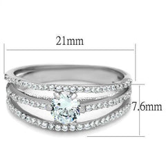 Jewellery Kingdom Sterling Silver Solitaire Accents 1.65 CT Triple Row Ladies Cubic Zirconia Ring - Jewelry Rings - British D'sire