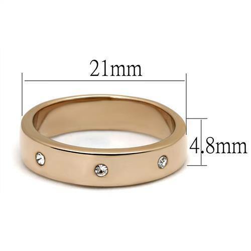 Jewellery Kingdom Wedding Band 5mm Cubic Zirconia Stainless Steel Studded Ring (Gold) - Engagement Rings - British D'sire