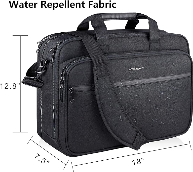 KROSER Laptop Bag Premium Laptop Briefcase Fits Up to 17.3 Inch Laptop Expandable Water-Repellent Shoulder Messenger Bag Computer Bag - British D'sire