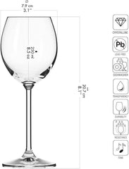 Krosno White Wine Glasses Set of 6 | 250 ML | Venezia Collection | Glasses Drinking Wedding Gift Set | Perfect for Home, Restaurants and Kitchen Set | Dishwasher Safe Cocktail Crystal Set - British D'sire