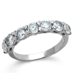 Ladies Eternity Band Stainless Steel Cubic Zirconia 4mm 2 Carat Ring - Jewelry Rings - British D'sire