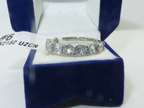 Ladies Eternity Band Stainless Steel Cubic Zirconia 4mm 2 Carat Ring - Jewelry Rings - British D'sire