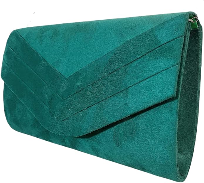 LeahWard Women's Faux Suede Leather Clutch Bag Wedding Bridal Prom Handbags 809 - British D'sire